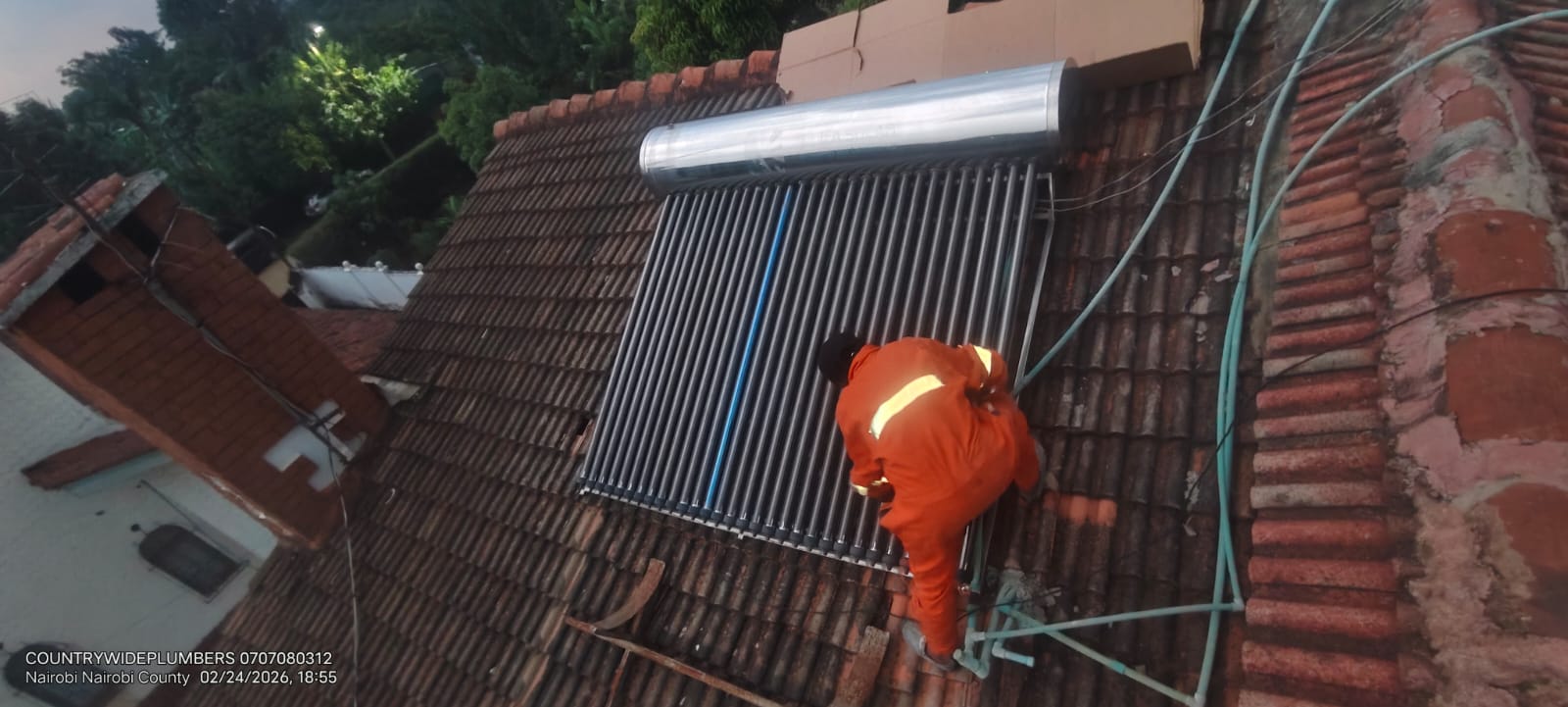 Evacuated tube solar geyser Kenya